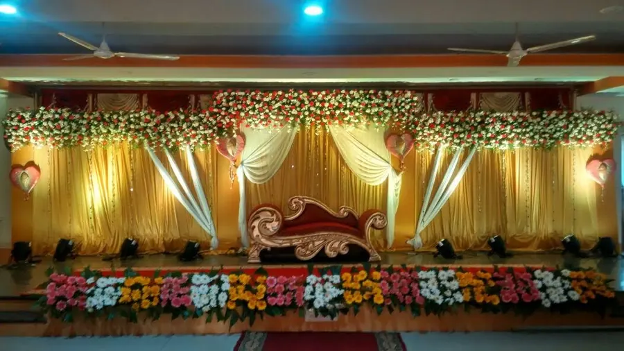 Gold theme Engagement Decoration in Hyderabad